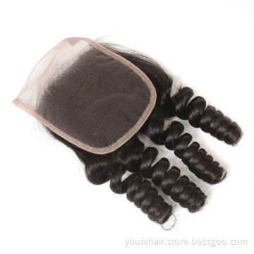 Hair Vendors Funmi Wave Brazilian Hair Lace Closure with Baby Hair Bleached Knots 4x4 2x6 5x5 13x4 13x6 6x6 7x7 360 Lace Closure